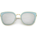 Women's Oversize Polarized Cat Eye Metal Frame Sunglasses C822