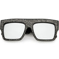Women's Crystal Rhinestone Flat Top Mirrored Lens Sunglasses C880