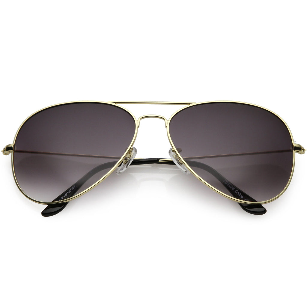 Large Full Metal Aviator Gradient Lens Sunglasses C764 60mm