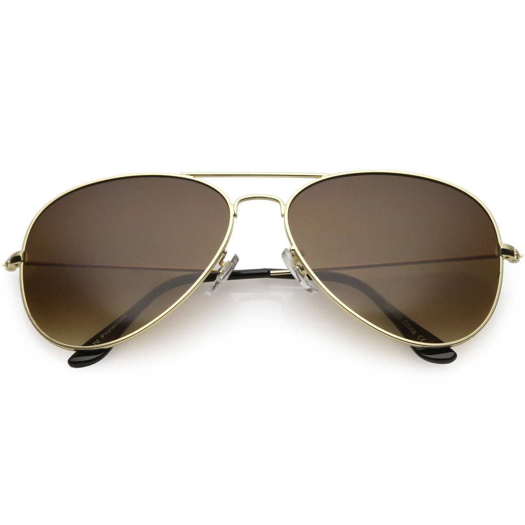 Large Full Metal Aviator Gradient Lens Sunglasses C764 60mm