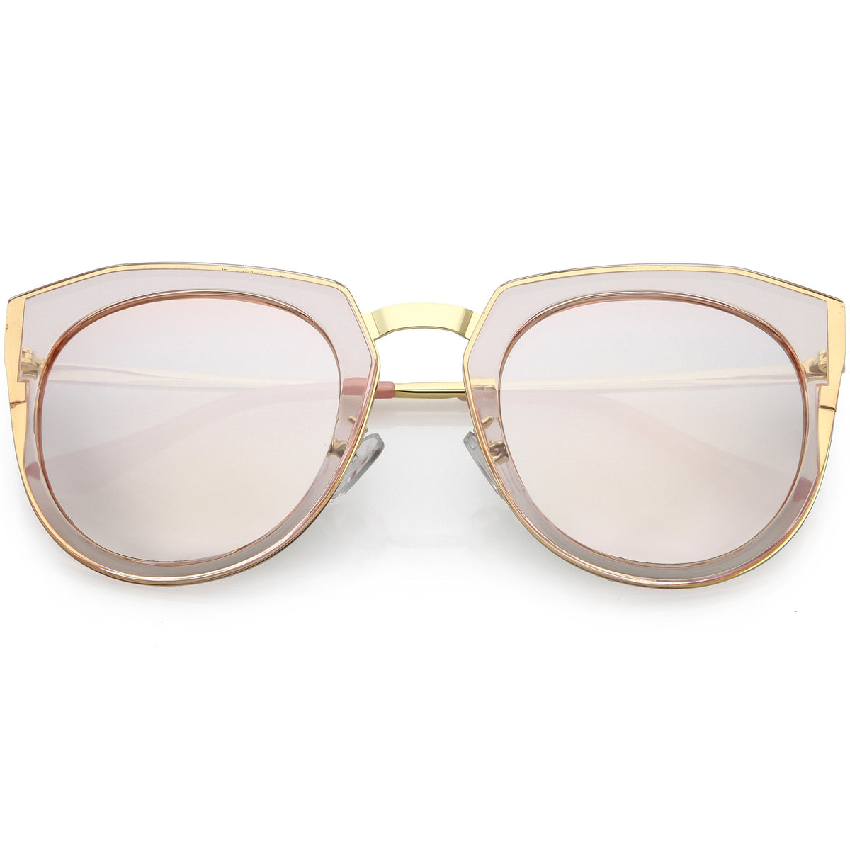 Women's Polarized Round Cat Eye Mirrored Lens Sunglasses C823