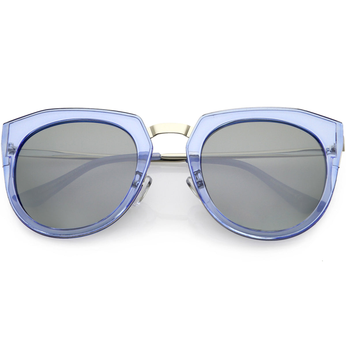 Women's Polarized Round Cat Eye Mirrored Lens Sunglasses C823