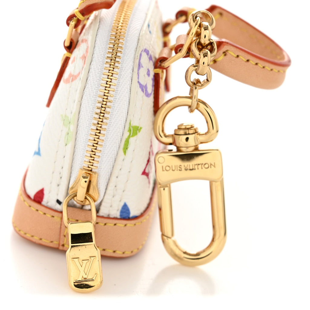 LV x TM Monogram Multicolor Micro Alma Bag Charm White