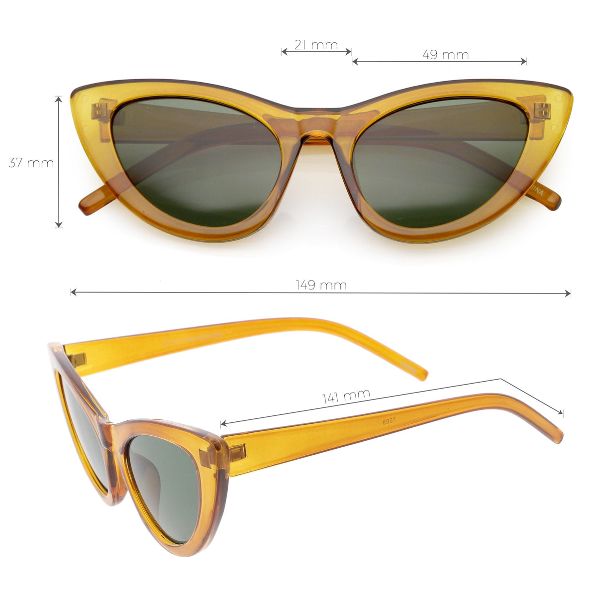 Women's Retro 1950's Oversize Cat Eye Sunglasses C750
