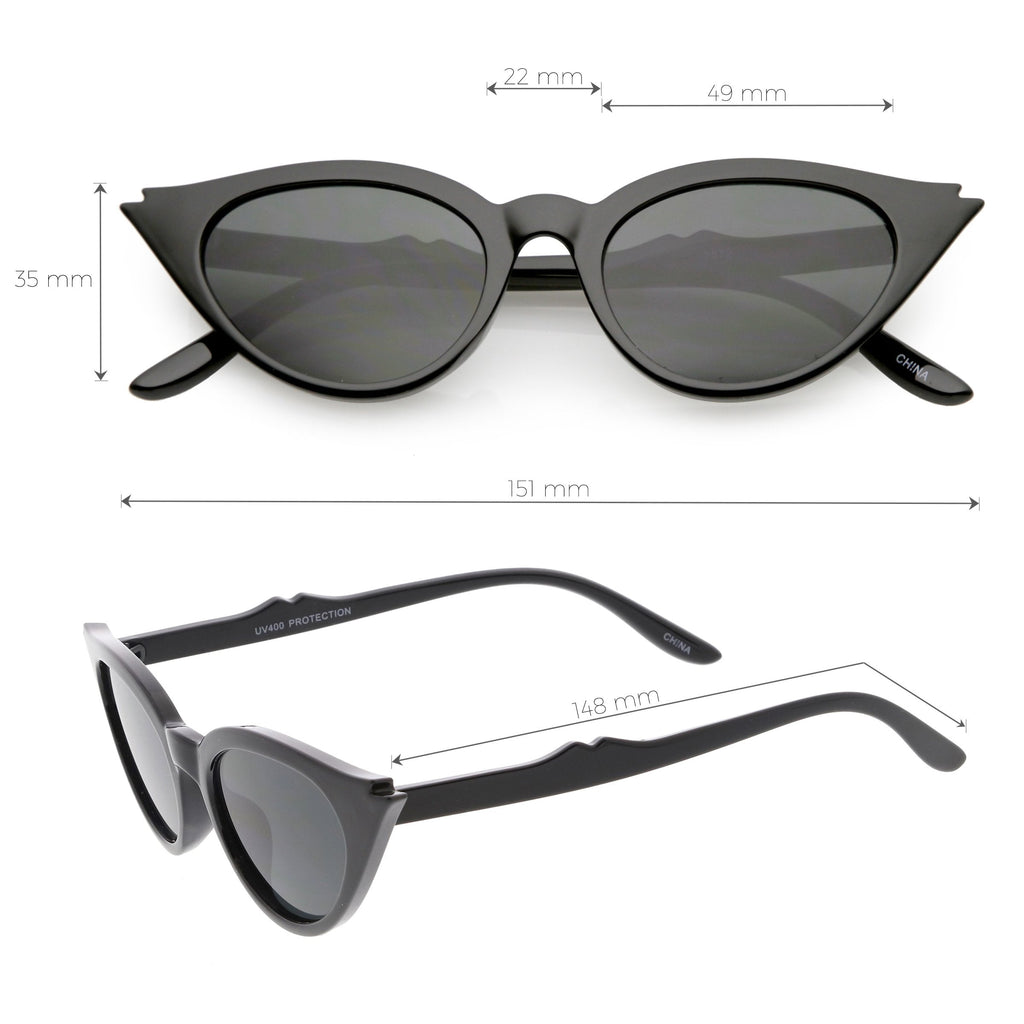 Women's Retro 1950's Notched Cat Eye Sunglasses C756
