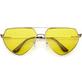 Retro Oversize Color Tone Flat Top Aviator Sunglasses C755