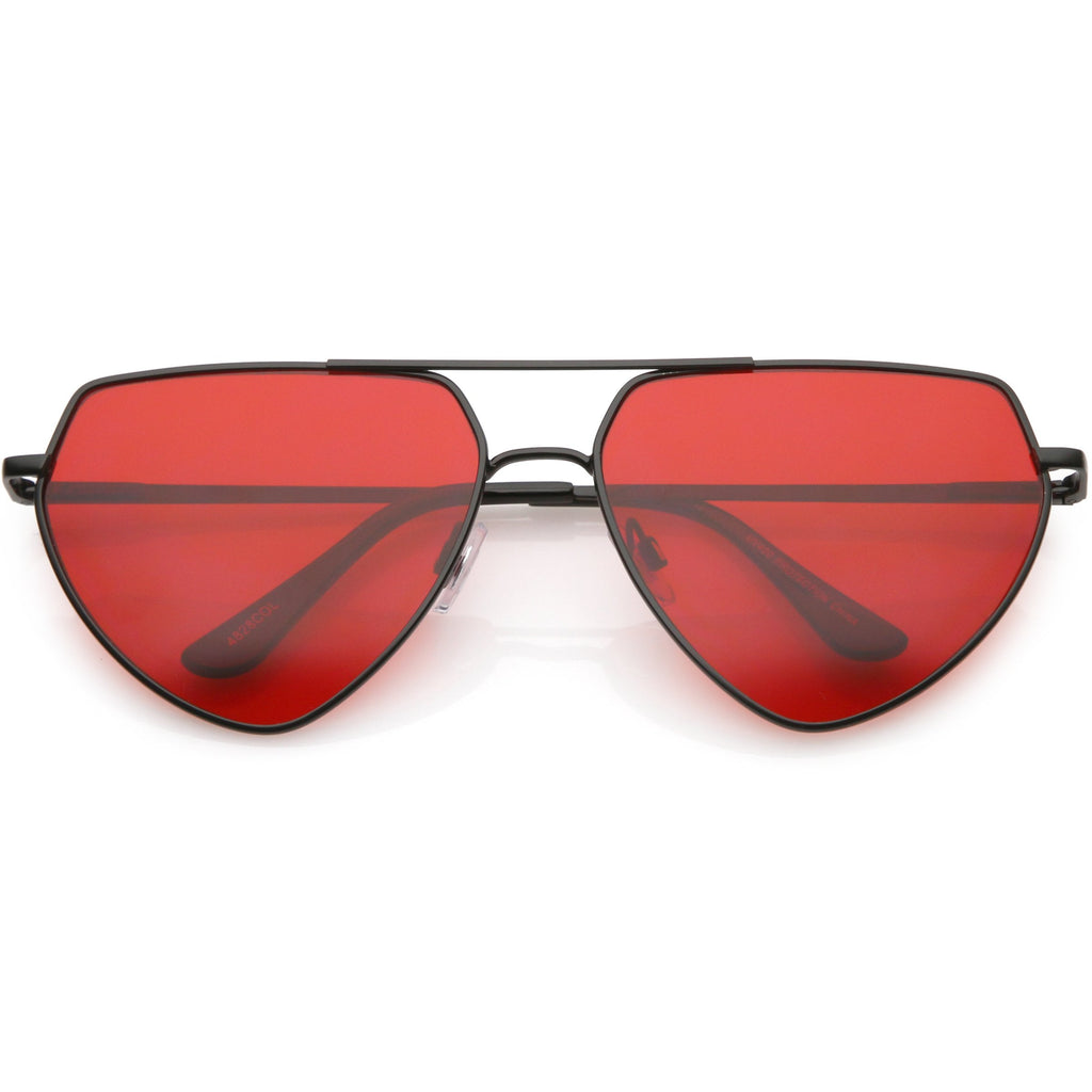 Retro Oversize Color Tone Flat Top Aviator Sunglasses C755