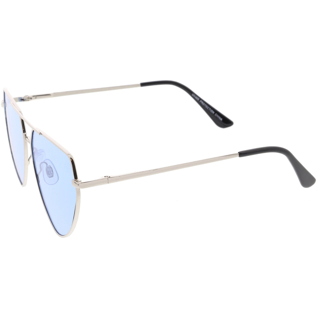 Retro Oversize Color Tone Flat Top Aviator Sunglasses C755