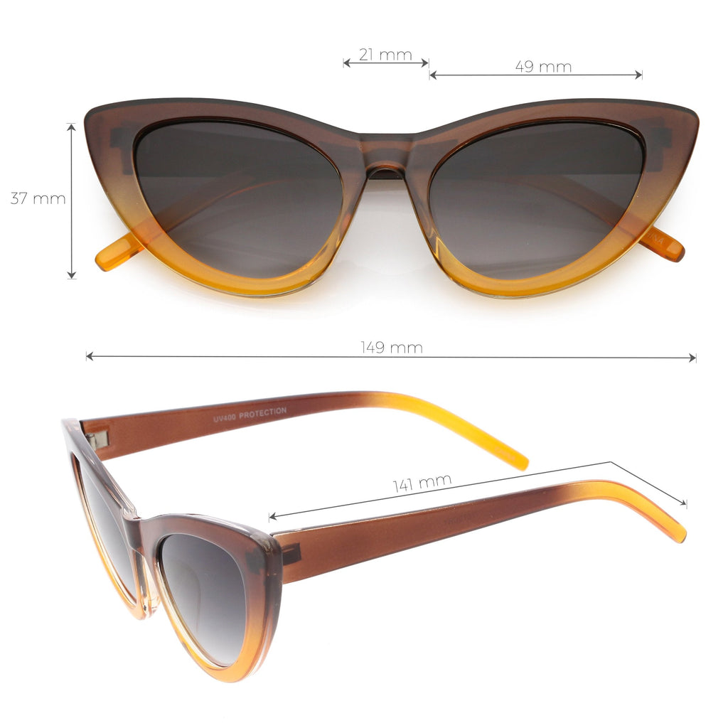 Women's Oversize Translucent Gradient Lens Cat Eye Sunglasses C749