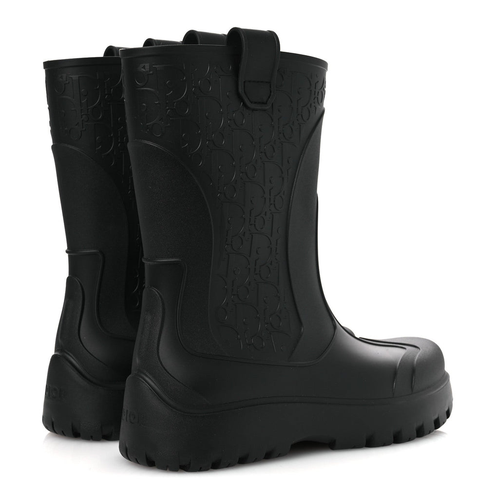 Rubber Oblique Mens Garden Rain Boots 43 Black
