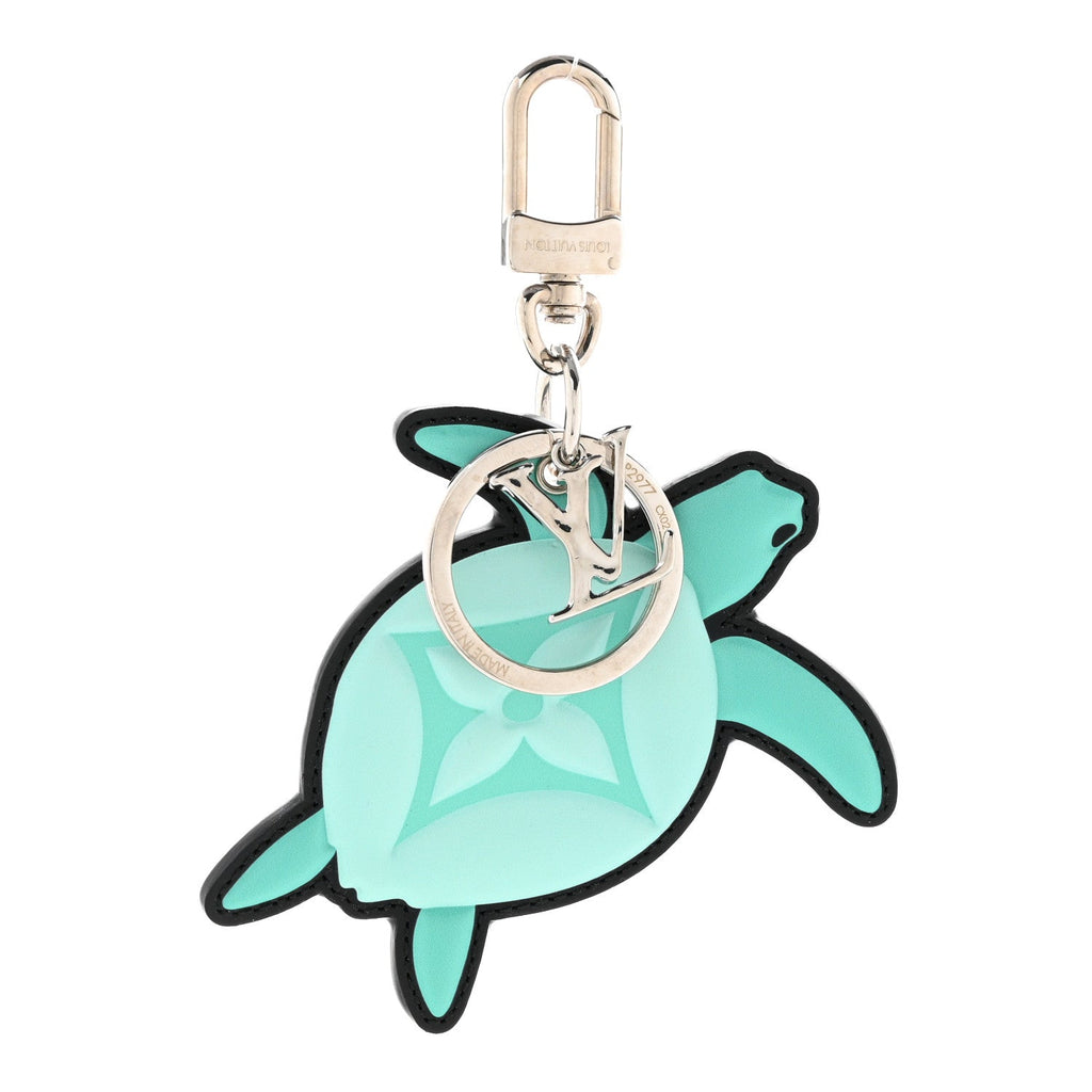 Monogram Turtle Bag Charm Key Holder Green