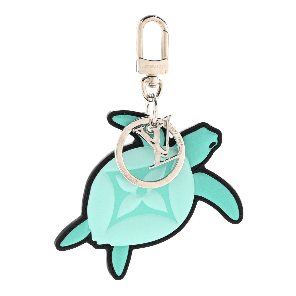 Monogram Turtle Bag Charm Key Holder Green