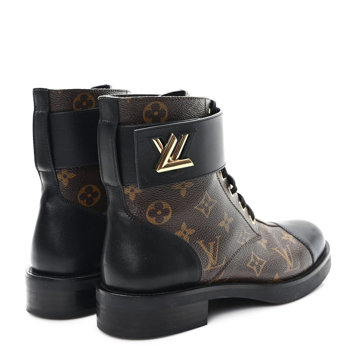 Calfskin Monogram Wonderland Flat Ranger Boots 38 Black