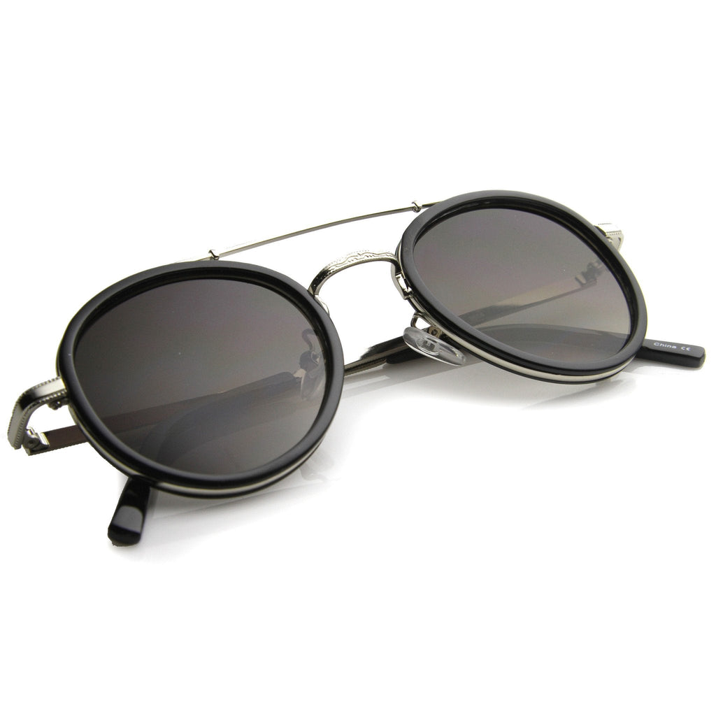 Retro Vintage Dapper Round Aviator Sunglasses 9921