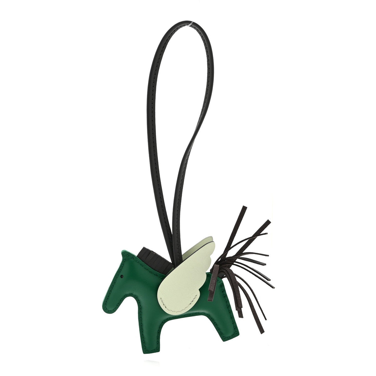 Milo Lambskin Grigri Rodeo Pegase Horse Bag Charm PM Vert Moyen Ardoise Vert Peppermint
