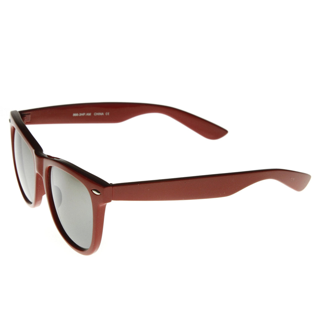 Retro Large Mirrored Lens Horned Rim Sunglasses 9155