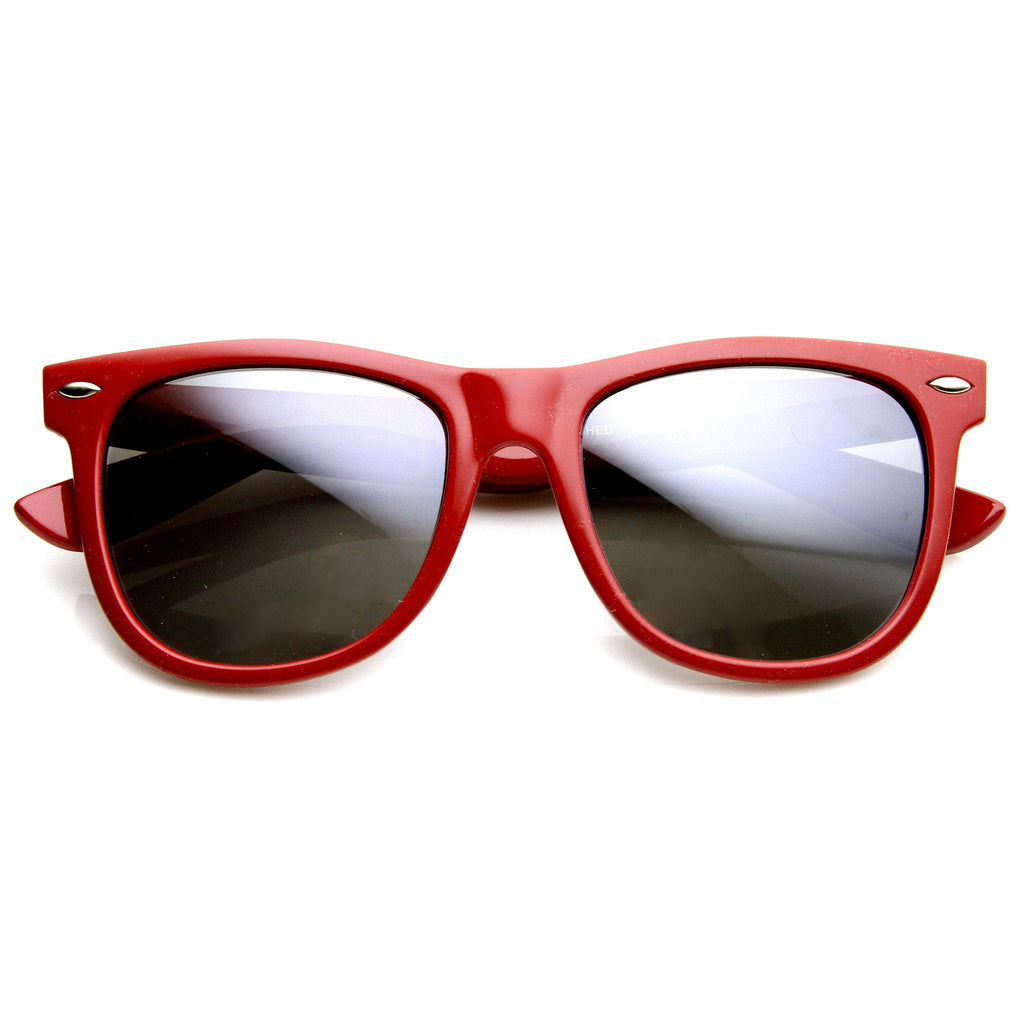 Retro Large Mirrored Lens Horned Rim Sunglasses 9155
