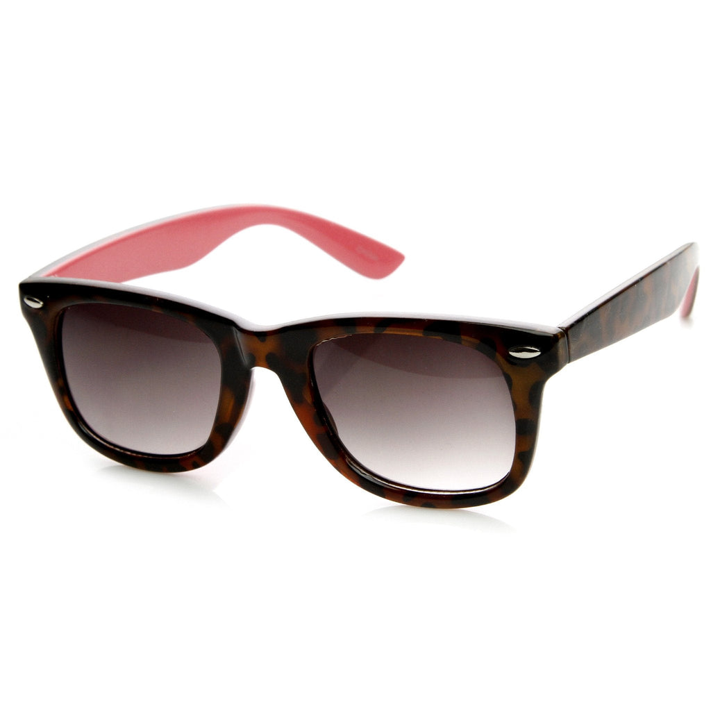 Retro Horned Rim Tortoise Pastel Two Tone Sunglasses 9166