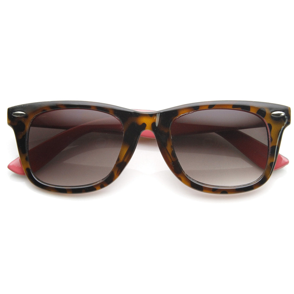 Retro Horned Rim Tortoise Pastel Two Tone Sunglasses 9166