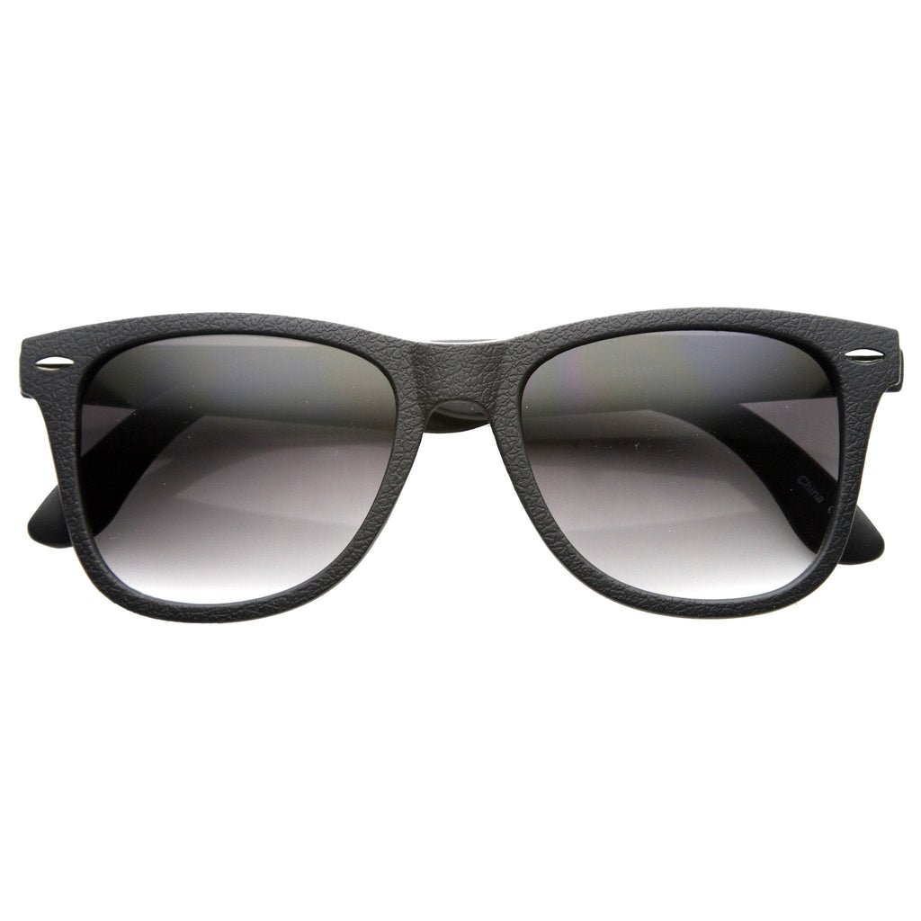 Retro Horned Rim Textured Frame Sunglasses 9684