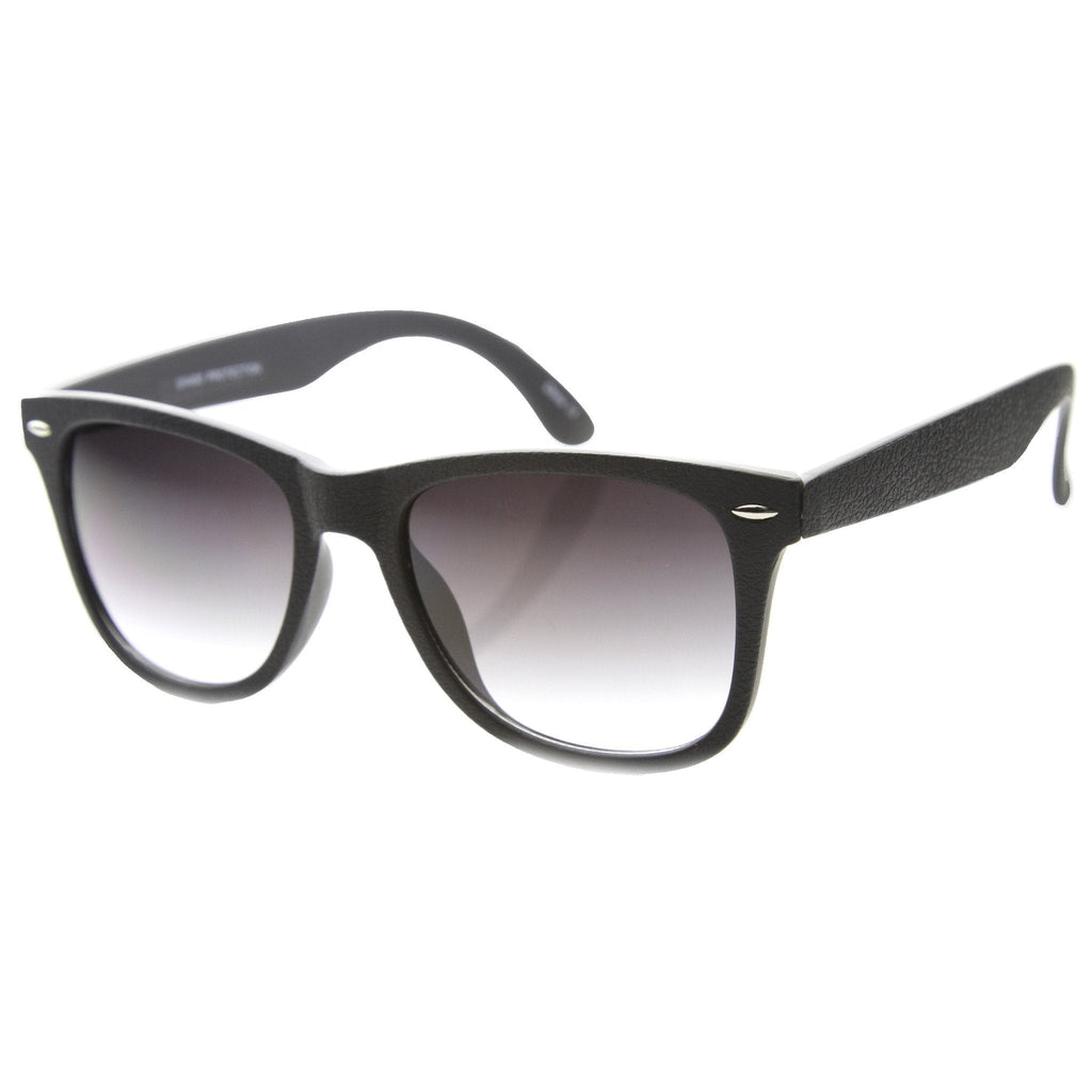 Retro Horned Rim Textured Frame Sunglasses 9684