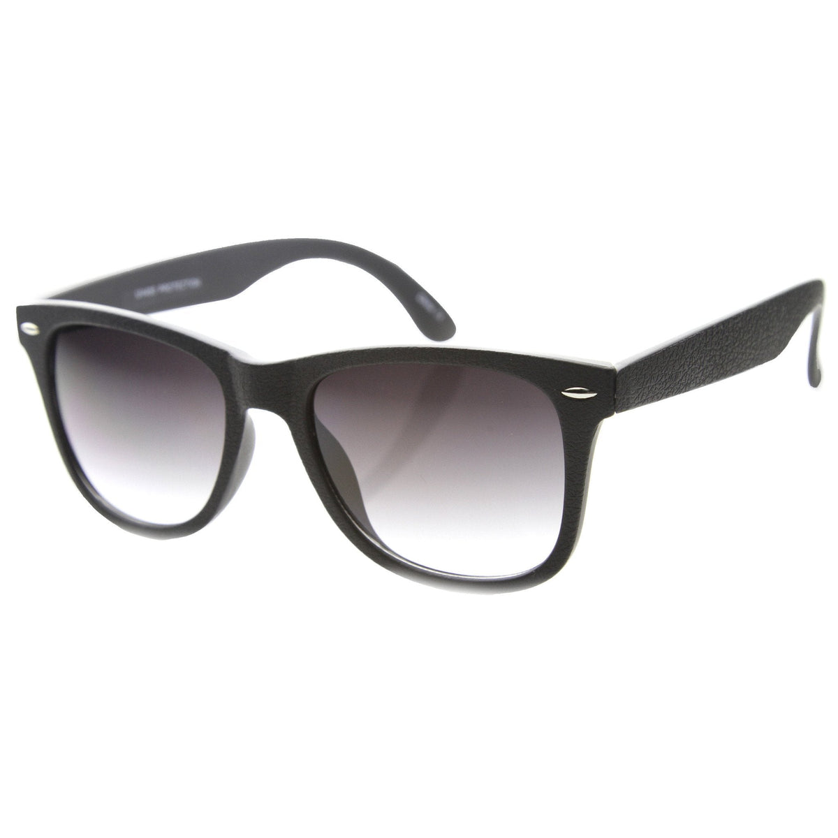 Retro Horned Rim Textured Frame Sunglasses 9684