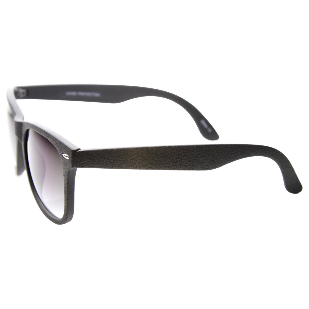 Retro Horned Rim Textured Frame Sunglasses 9684