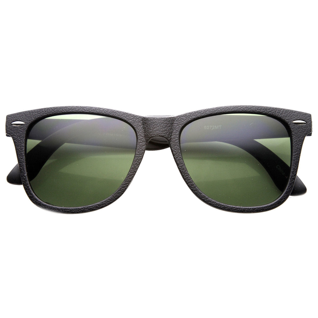 Retro Horned Rim Textured Frame Sunglasses 9684