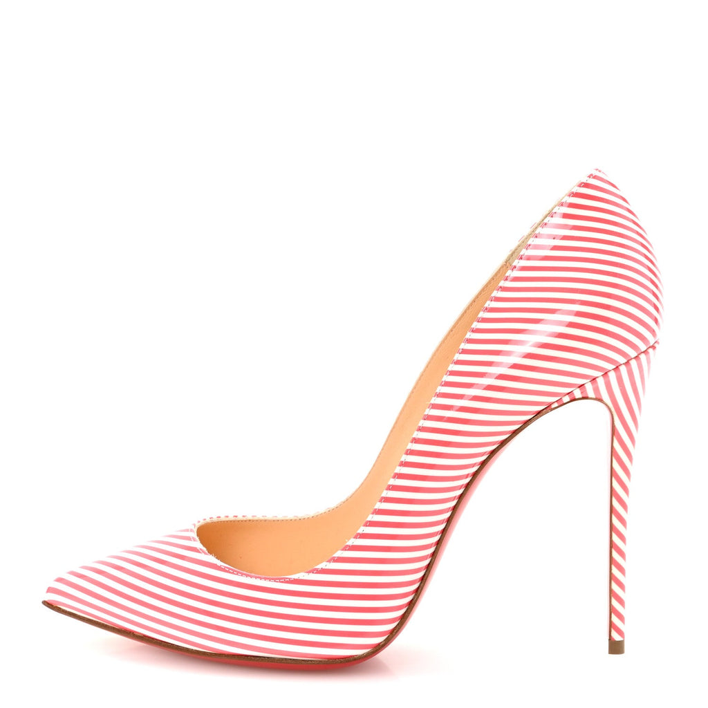 Patent Pigalle Follies Stripes 100 Pumps 39 Smoothie White