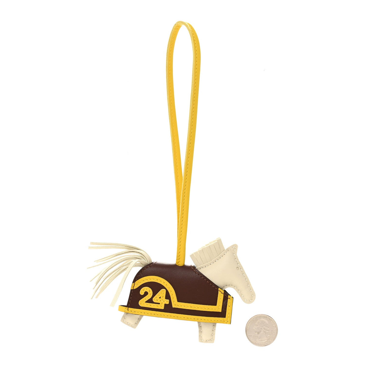 Milo Lambskin Grigri Rodeo Robeo 24 Bag Charm PM Craie Terre Jaune De Naples