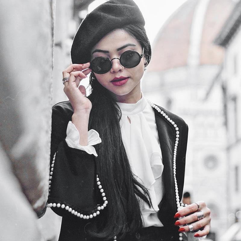 Vintage Dapper Round Ornate Sunglasses 9867