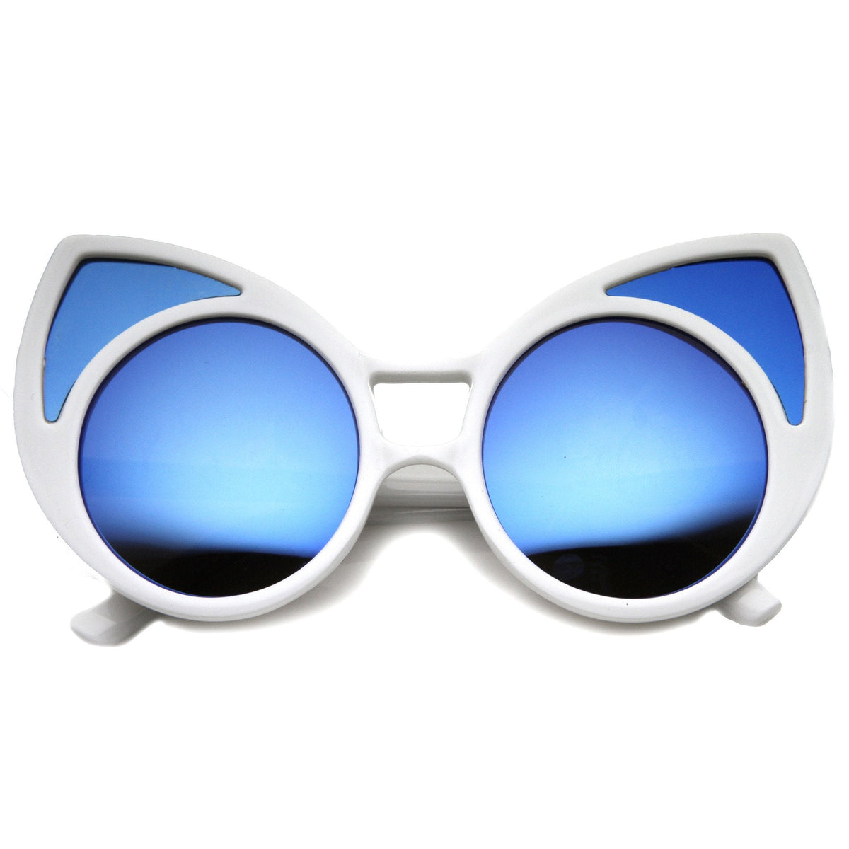 Super Oversize Window Cat Eye Sunglasses With Mirror Lenses 9952