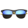 Eco Friendly Bamboo Wood Mirror Lens Half Frame Sunglasses 9949