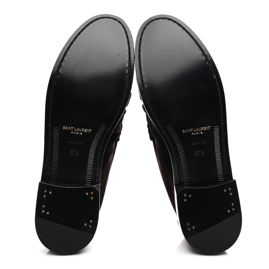 Suede Le Loafer 15 Penny Slippers 37.5 Dark Chocolate