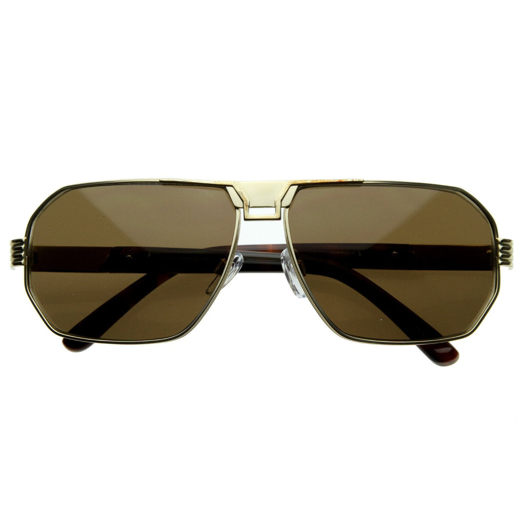 Mens Optical Quality Premium Square Metal Aviator Sunglasses 8364