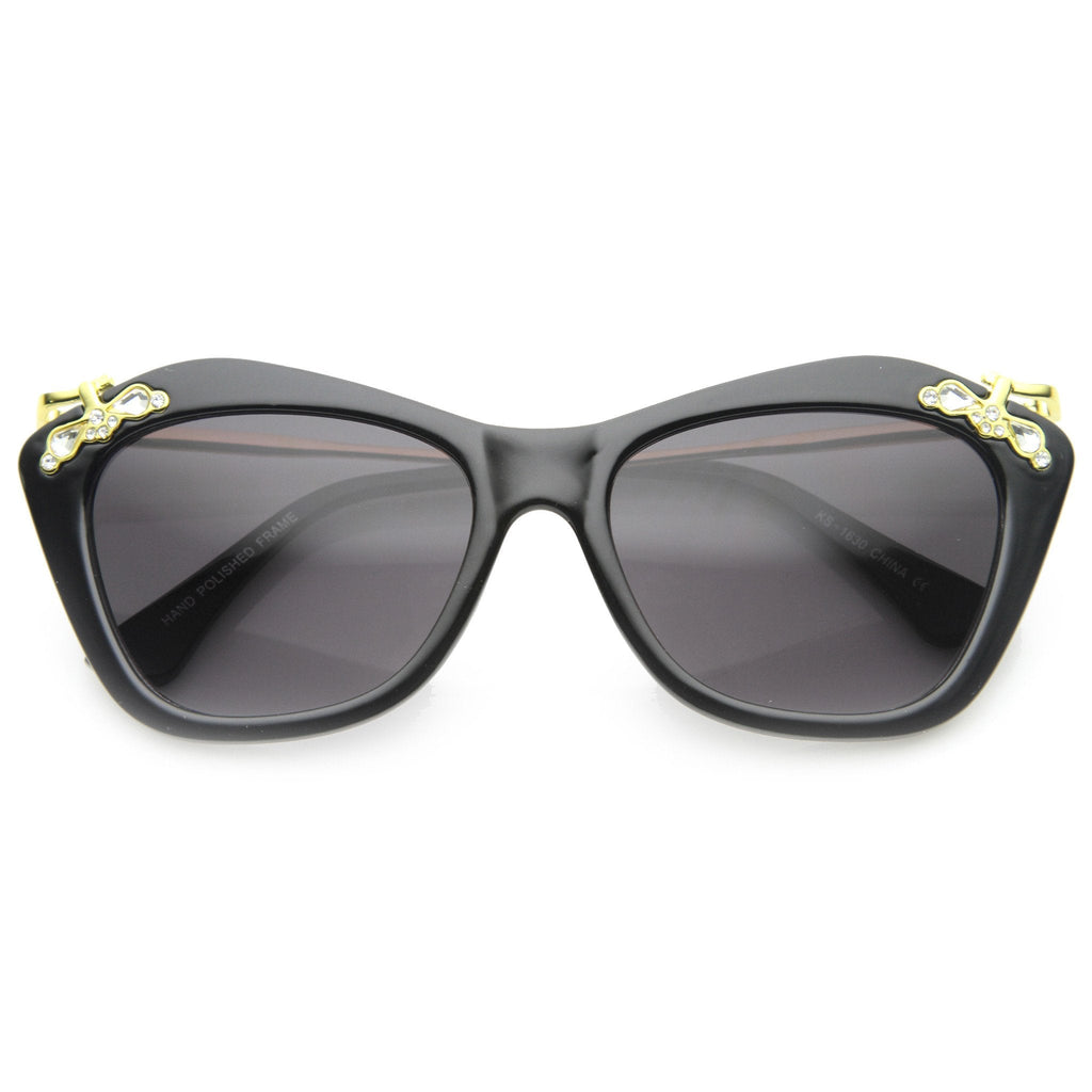 Women's Elegant Designer Cat Eye Jeweled Sunglasses 9759