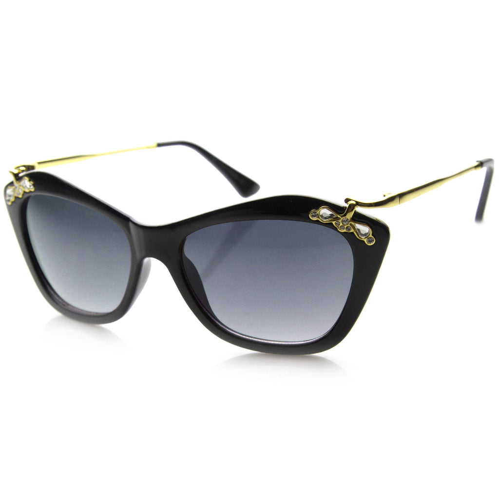 Women's Elegant Designer Cat Eye Jeweled Sunglasses 9759