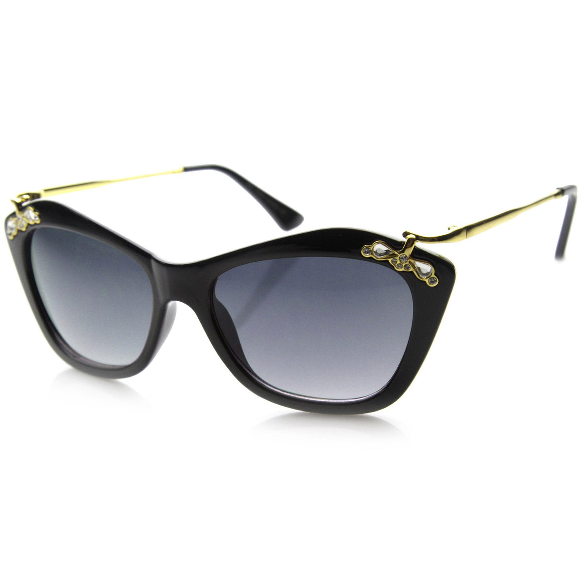 Women's Elegant Designer Cat Eye Jeweled Sunglasses 9759