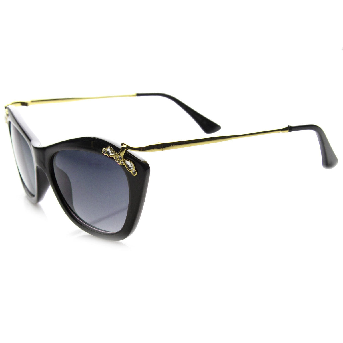 Women's Elegant Designer Cat Eye Jeweled Sunglasses 9759