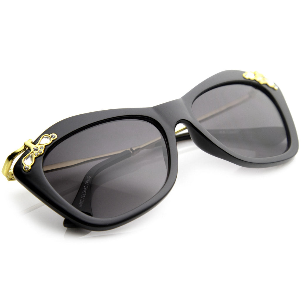 Women's Elegant Designer Cat Eye Jeweled Sunglasses 9759