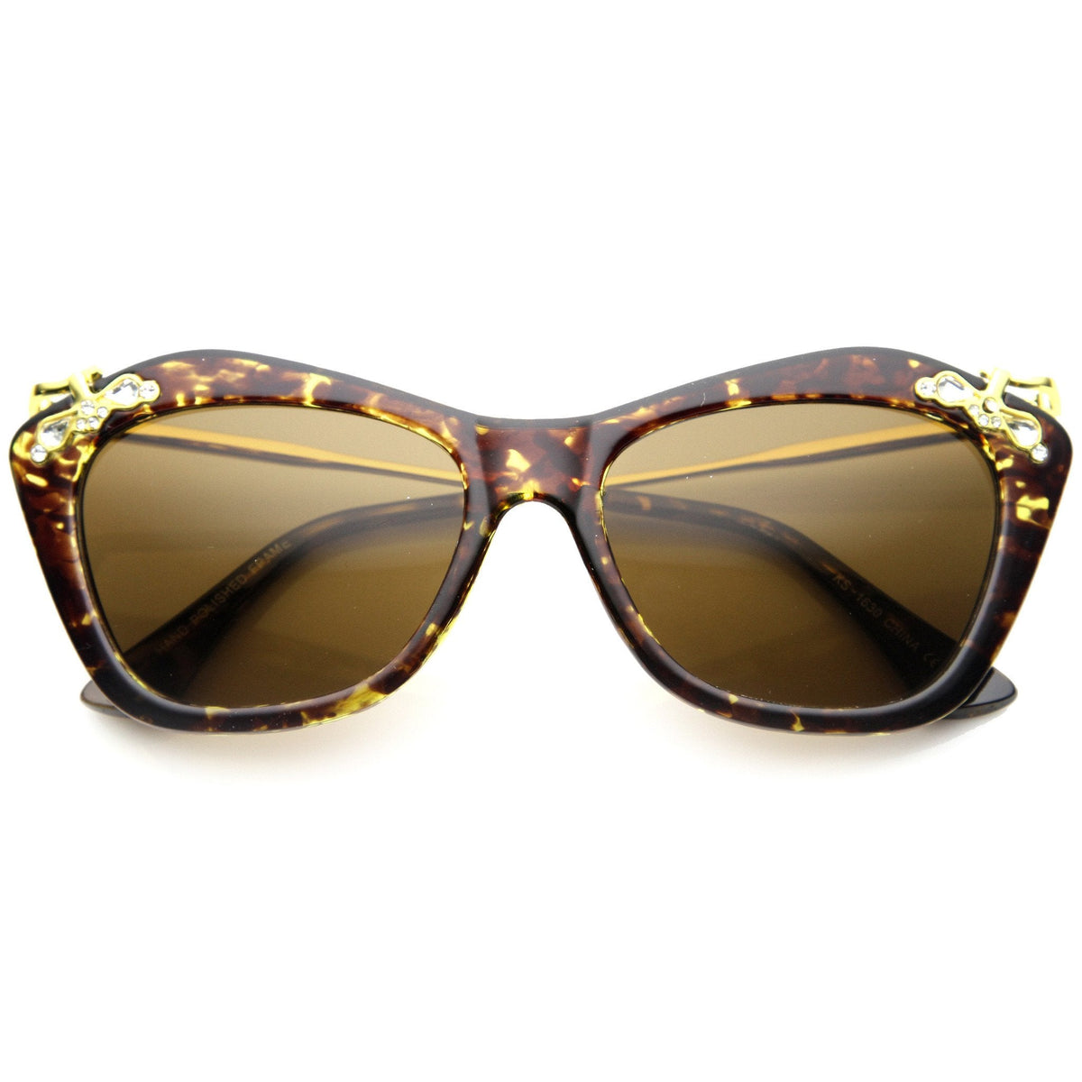 Women's Elegant Designer Cat Eye Jeweled Sunglasses 9759