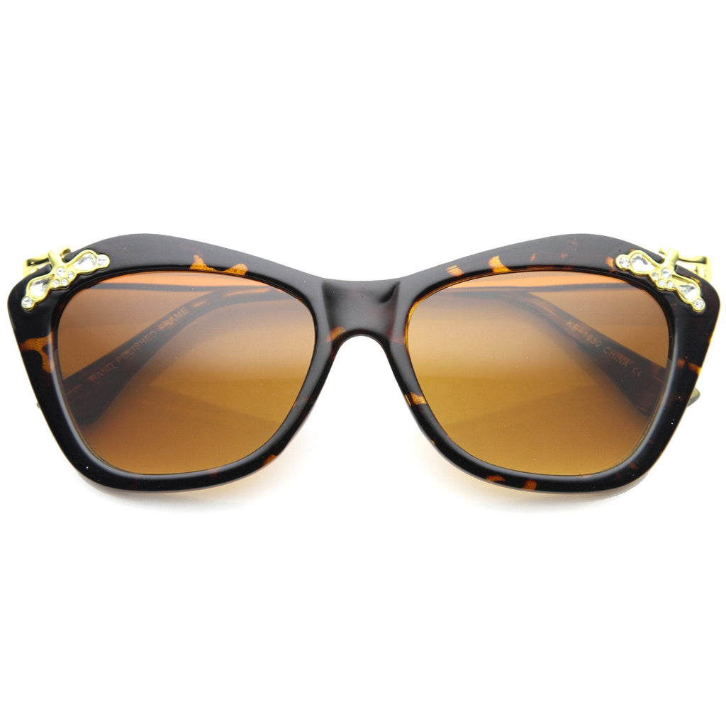 Women's Elegant Designer Cat Eye Jeweled Sunglasses 9759