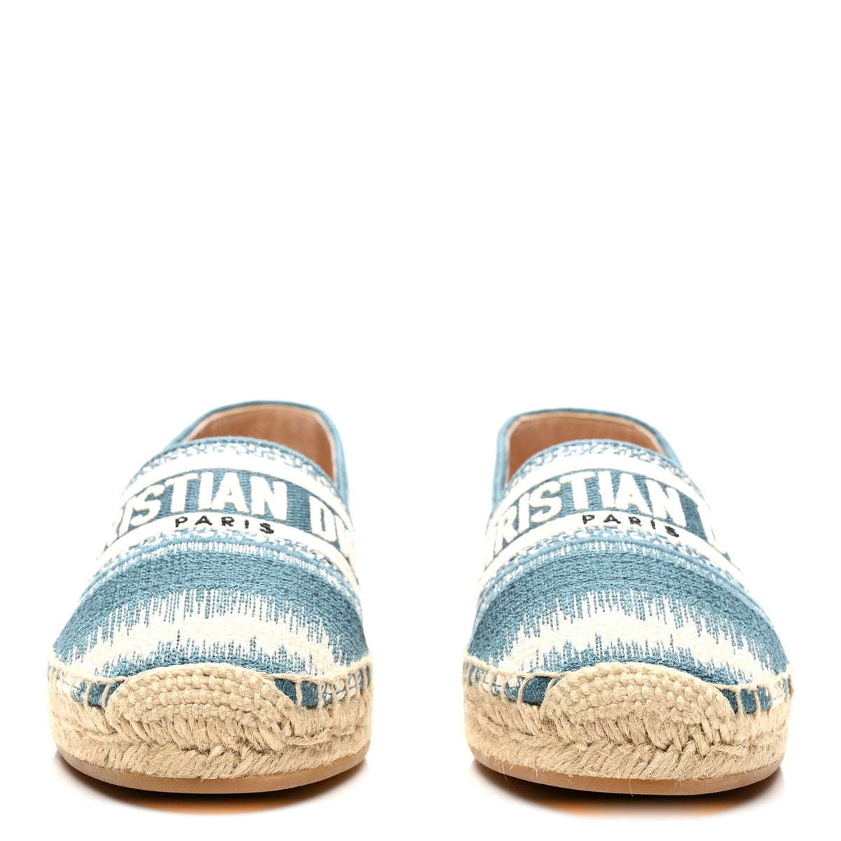 Cotton D-Stripes Embroidered Granville 15mm Espadrilles 37.5 Deep Ocean