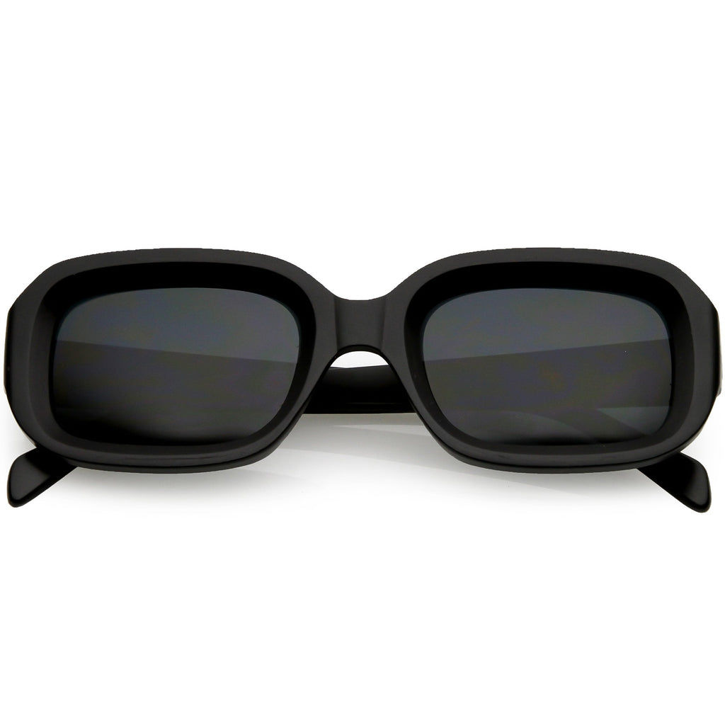 Retro Bold Deep Inset Rectangle Flat Lens Sunglasses C525