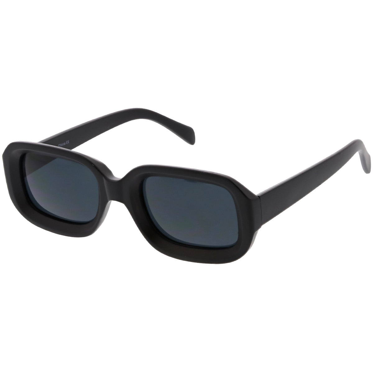 Retro Bold Deep Inset Rectangle Flat Lens Sunglasses C525