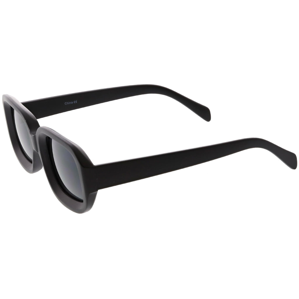 Retro Bold Deep Inset Rectangle Flat Lens Sunglasses C525