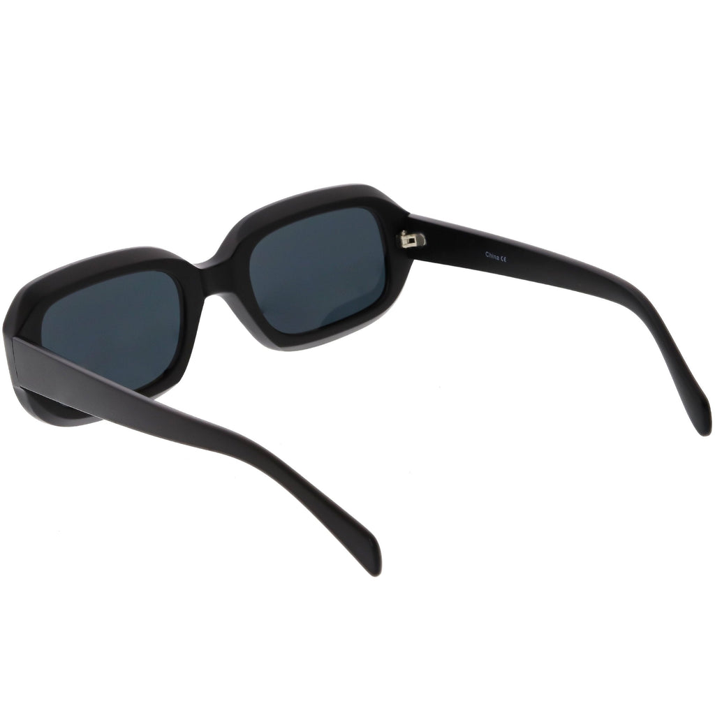 Retro Bold Deep Inset Rectangle Flat Lens Sunglasses C525