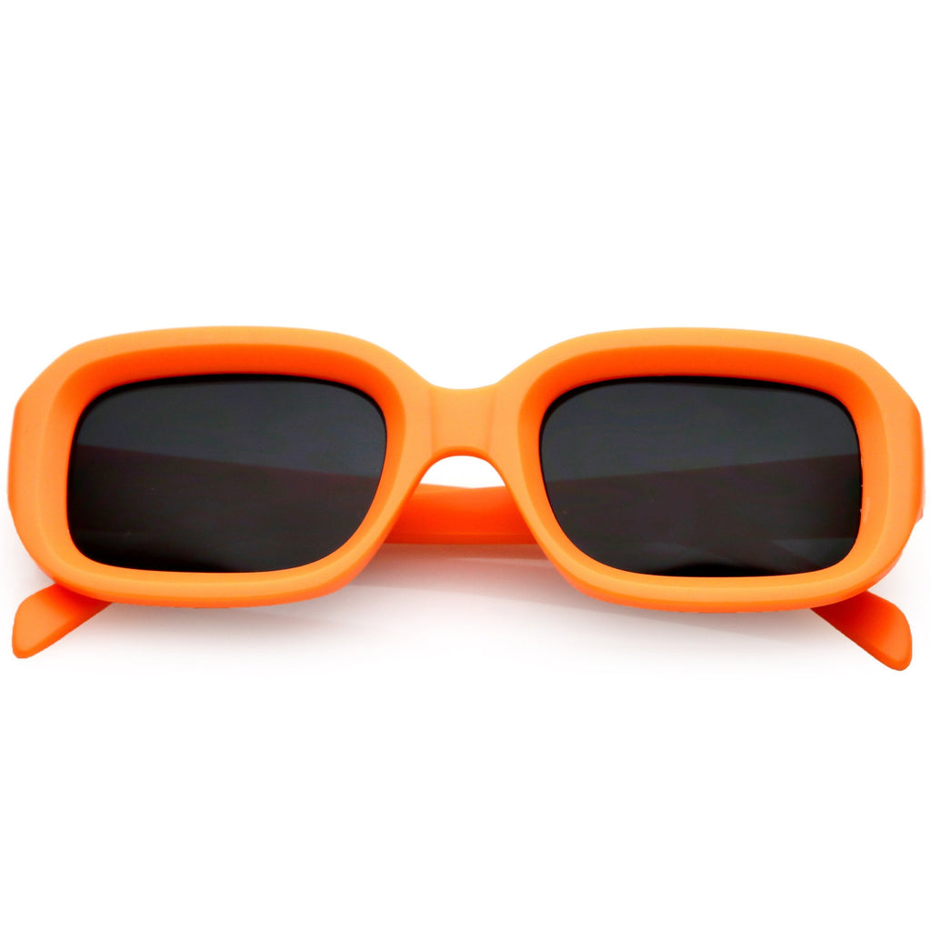 Retro Bold Deep Inset Rectangle Flat Lens Sunglasses C525