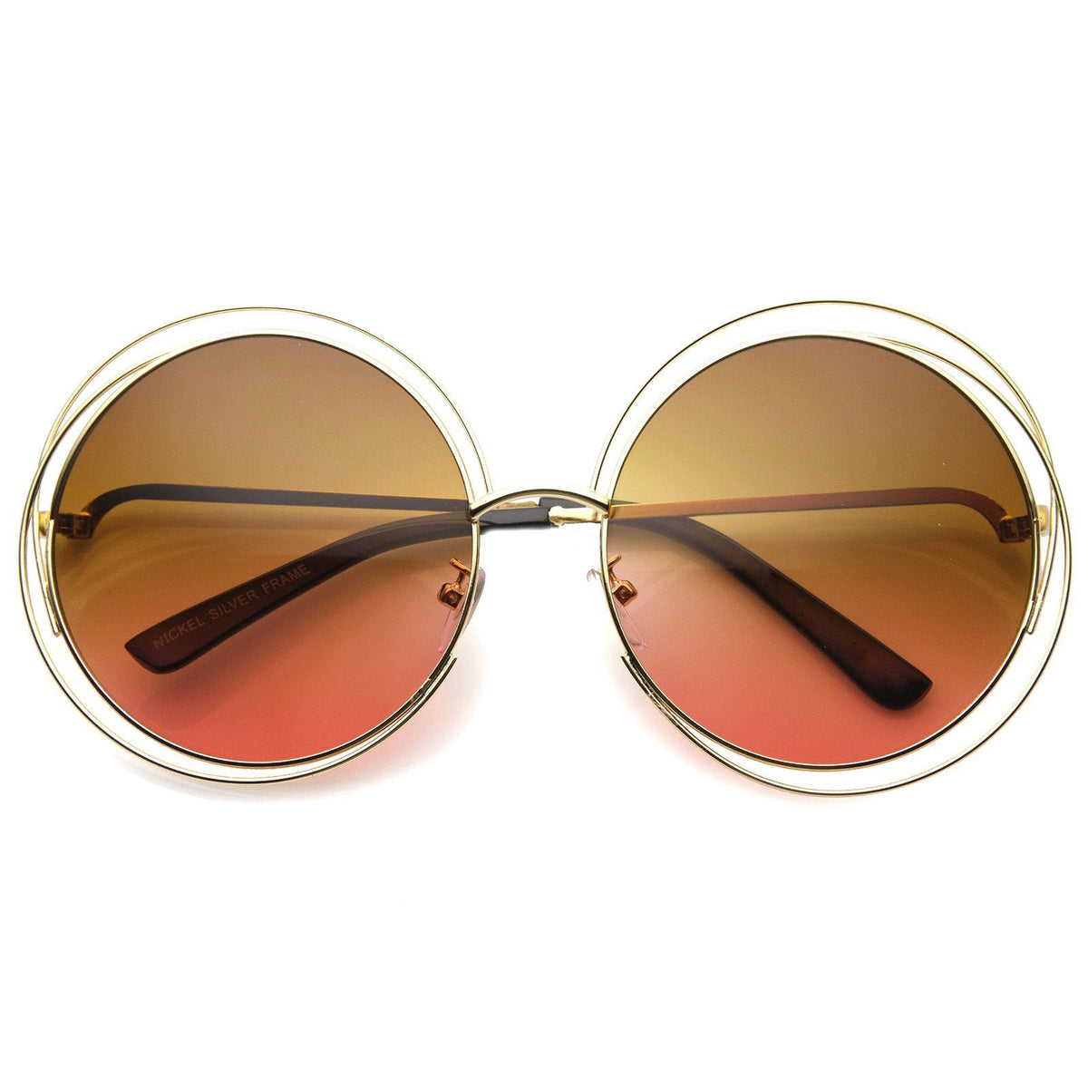 Indie Retro Dual Metal Round Mirrored Lens Sunglasses 9621
