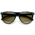 Retro Two Tone Pattern Large Horned RimSunglasses  9171